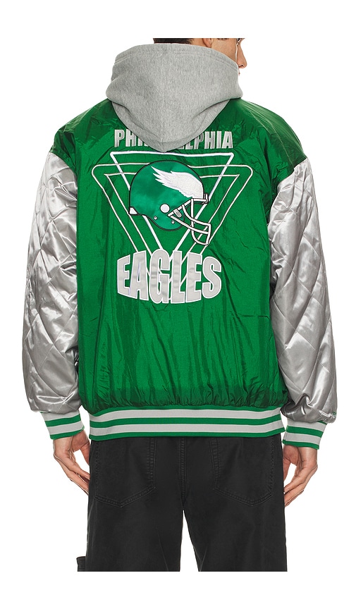 Mitchell & Ness Nfl Eagles Diamond Fusion Vintage Logo Button Front Jacket In Multi