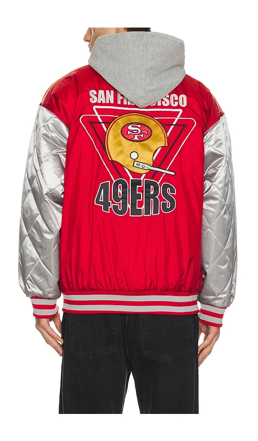 Mitchell & Ness Nfl 49ers Diamond Fusion Vintage Logo Button Front Jacket In Multi