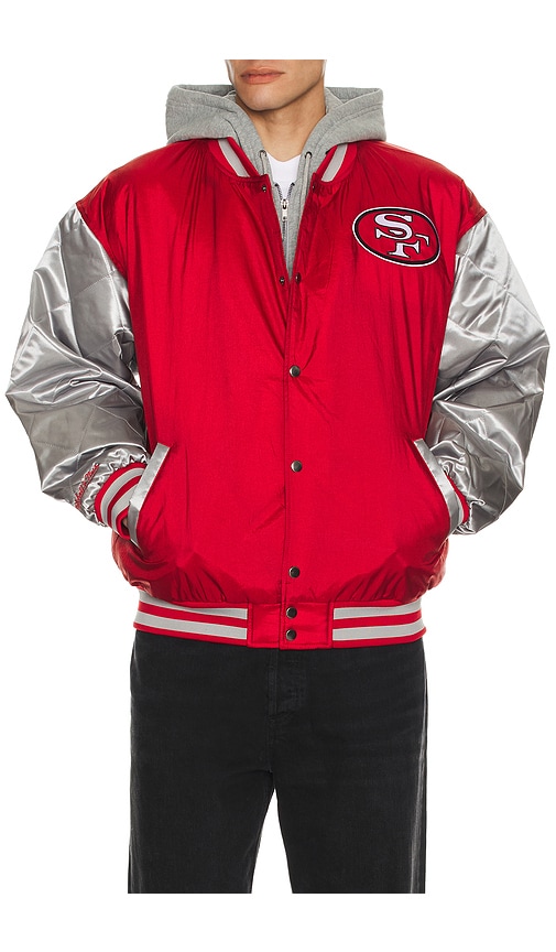 Mitchell & Ness Nfl 49ers Diamond Fusion Vintage Logo Button Front Jacket In Multi