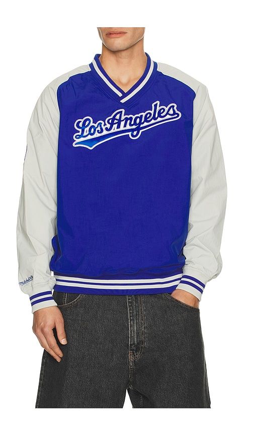 Mitchell & Ness Mlb Dodgers Nylon Pullover Jacket In Blue