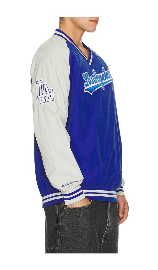 Mitchell & Ness Mlb Dodgers Nylon Pullover Jacket In Blue