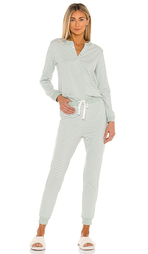 Show Me Your Mumu Classic PJ Set in Spearmint Stripe