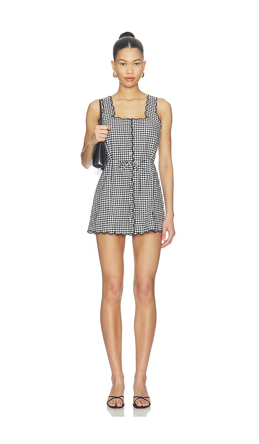 Scalloped Betsie Dress by Montce in Black White Gingham