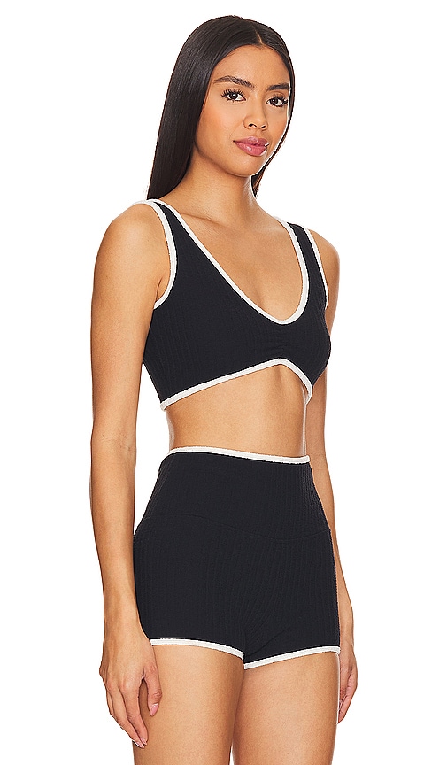 Shop Montce Swim X Olivia Culpo Kim Variation Top In Black Terry Rib