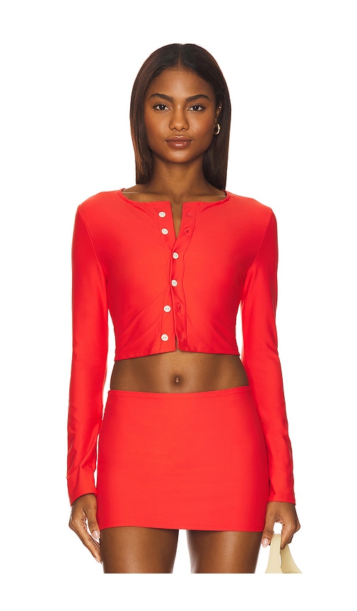 Button-Down Cardi in Red. - size XL (also in L, M, S, XS)