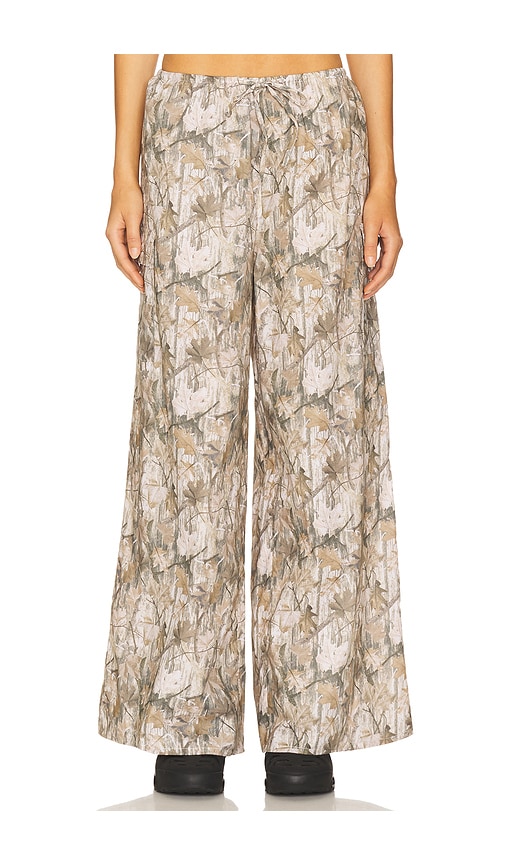 Cargo Drawstring Wide Leg Pant in Green. - size L (also in M, S, XL, XS) - Montce Swim - Modalova