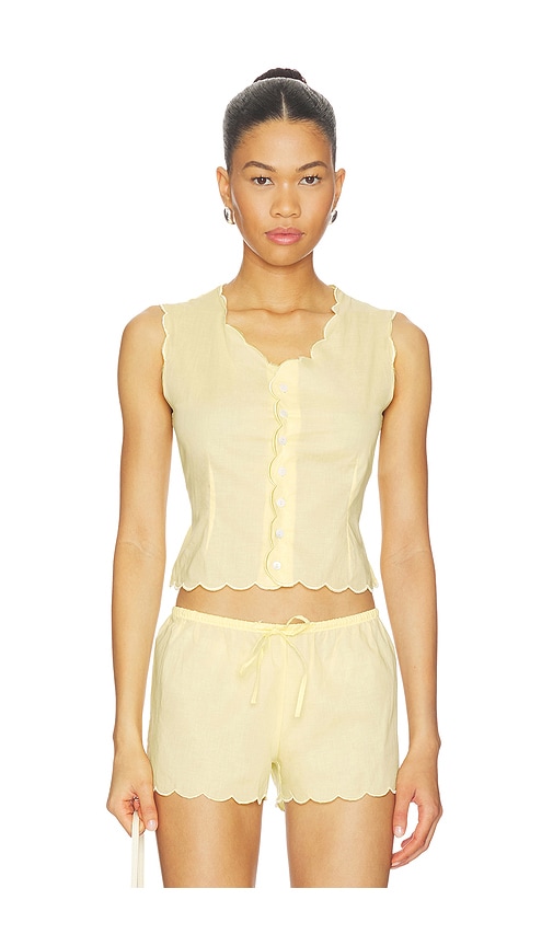 トップス philme ribbon vest yellow philme ribbon vest yellow