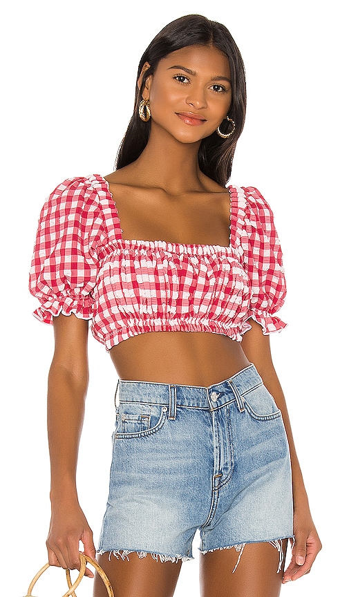 gingham swim top