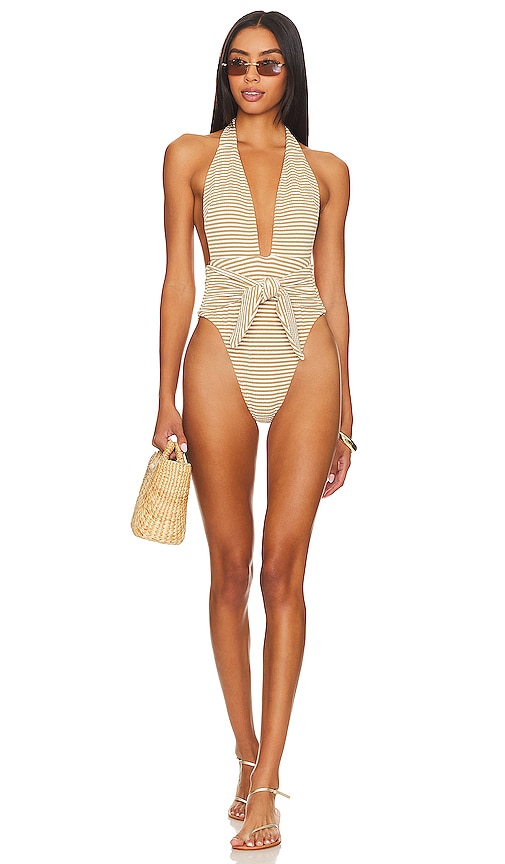 Montce Swim Montce Tropez Tie-up One-piece Swimsuit In Neutral, Women's At Urban Outfitters