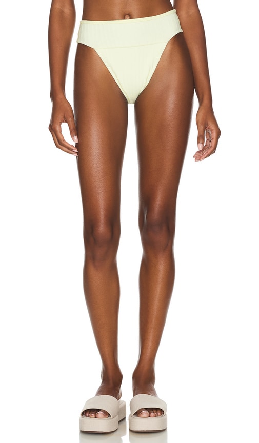 Shop Montce Swim Tamarindo Binded Bikini Bottom In Buttercream Rib