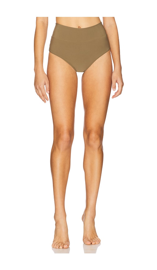 Ac High Rise Bikini Bottom in Olive. - size L (also in M, S, XL, XS) - Montce Swim - Modalova