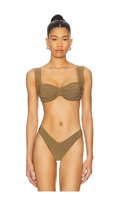 Bella Bikini Top in Olive. - size L (also in M, S, XL, XS) - Montce Swim - Modalova