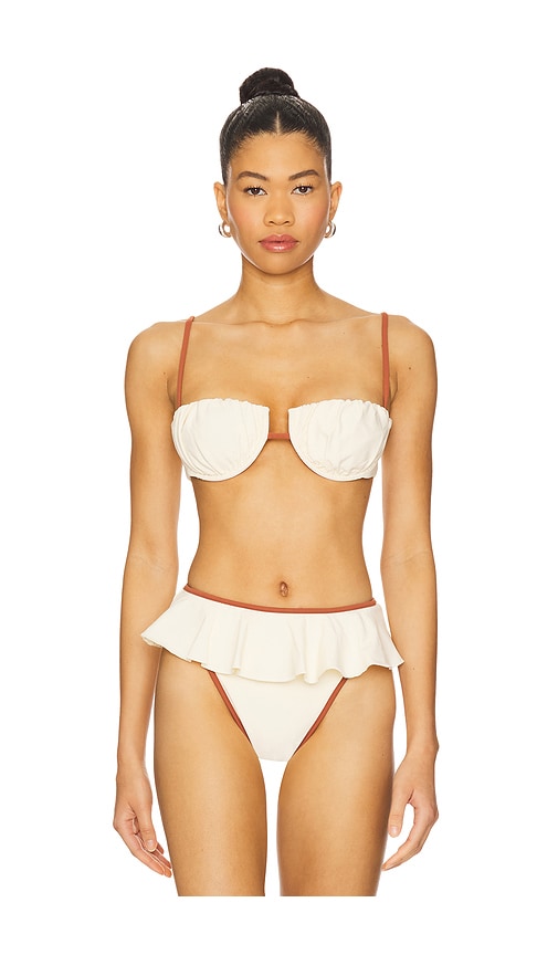 Petal Bikini Top in Cream. - size L (also in M, S, XL, XS) - Montce Swim - Modalova
