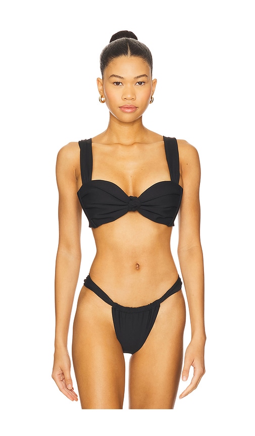 Ribbon Hayden Bikini Top in Black. - size XS (also in S, XL)