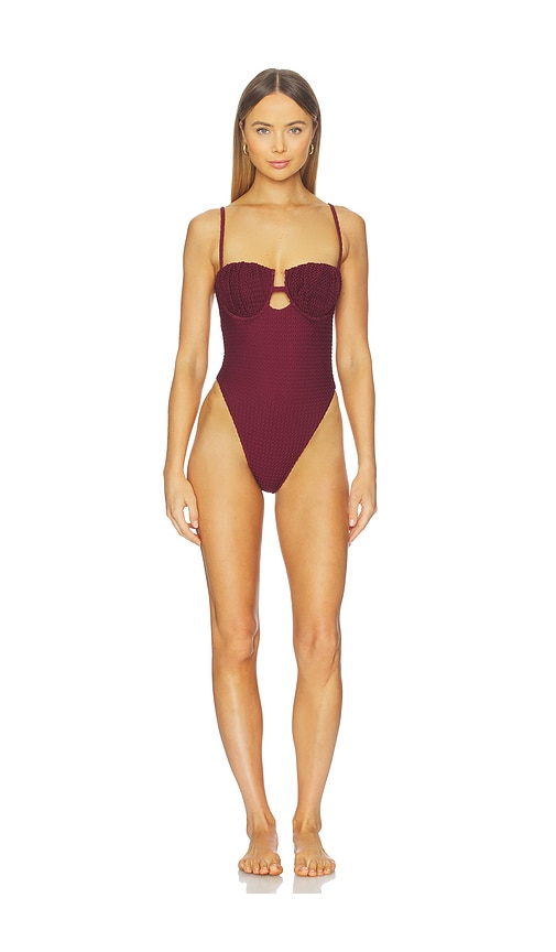 Petal One Piece by Montce in Maroon Crochet