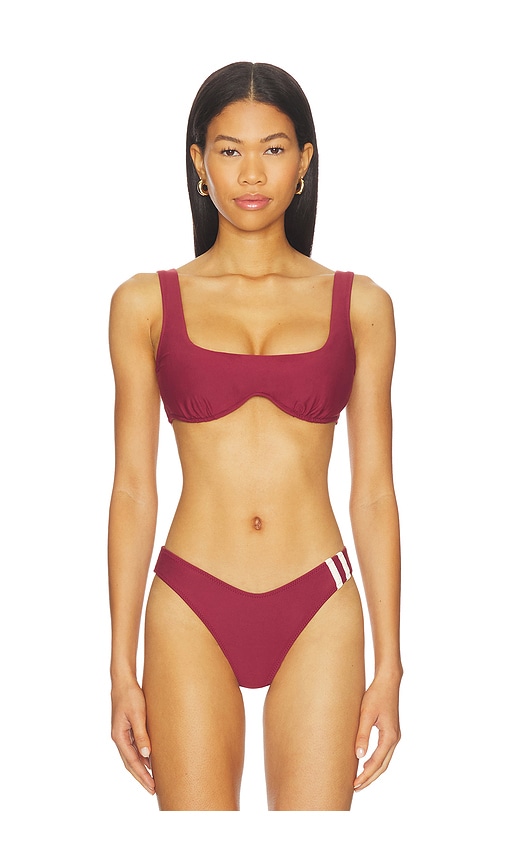 Montce Sporty Kaia Bikini Top In Burgundy