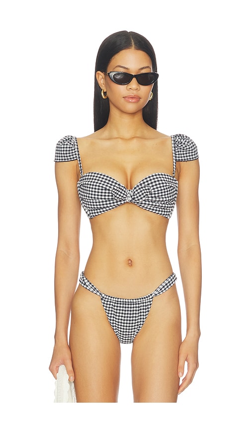Cabana Bikini Top by Montce in Black White Gingham
