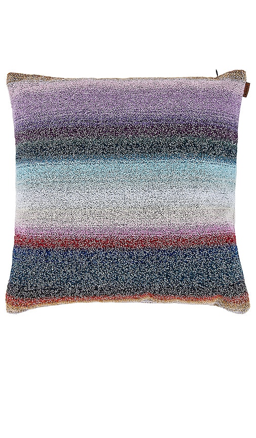 Shop Missoni Clancy Cushion In Blu Multicolor
