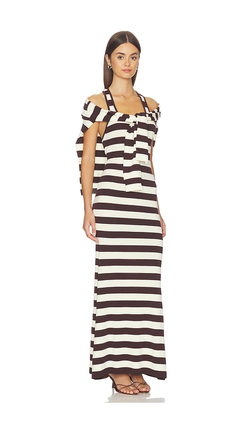  Monse Kleid Back Knot Knitted Maxi In Brown,ivory. Größe Xs. Also In S, L. 