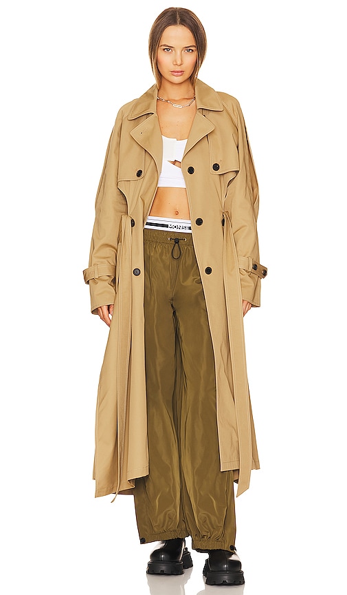 Monse Back Cut Out Trench Coat in Khaki | REVOLVE