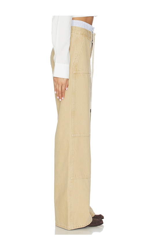  Monse Jeans Double Waistband Wide Leg In Tan. Größe 4. Also In 8. 