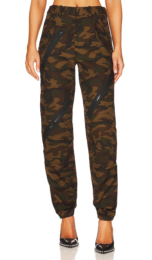 Criss Cross Waistband Cargo Pocket Pants in Olive