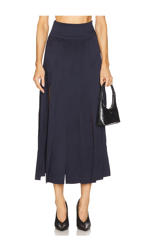 Monse Panel Fringe Skirt In Blue