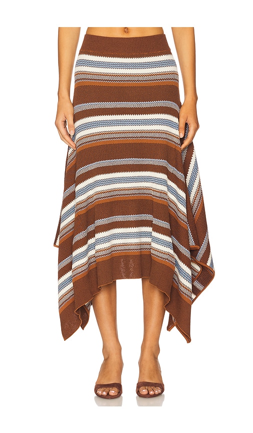 Monse Striped Jacquard Cascade Midi Skirt In Multi