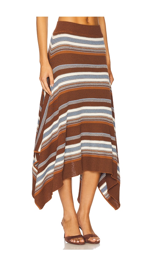 Monse Striped Jacquard Cascade Midi Skirt In Multi