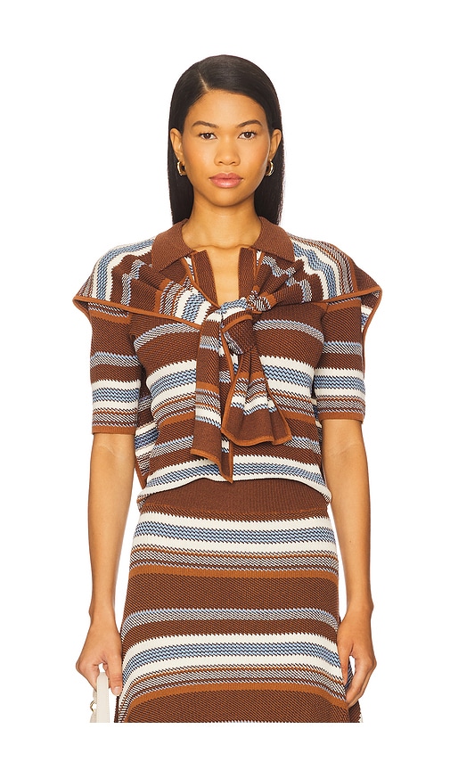 Monse Striped Jacquard Top And Scarf In Multi
