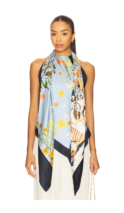 Printed Scarf Top in Baby Blue. - size 0 (also in 2, 4, 6) - Monse - Modalova