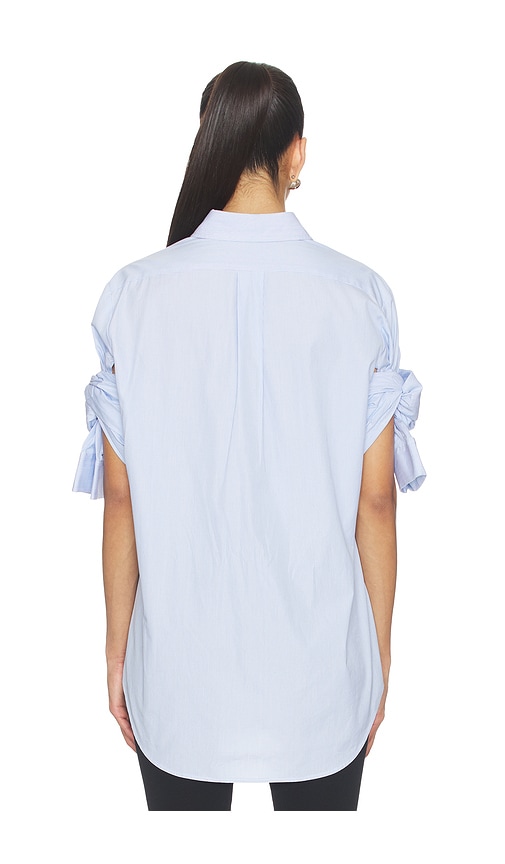  Monse Hemd Knotted Sleeve In Baby Blue,white. Größe 4. Also In 2, 6. 
