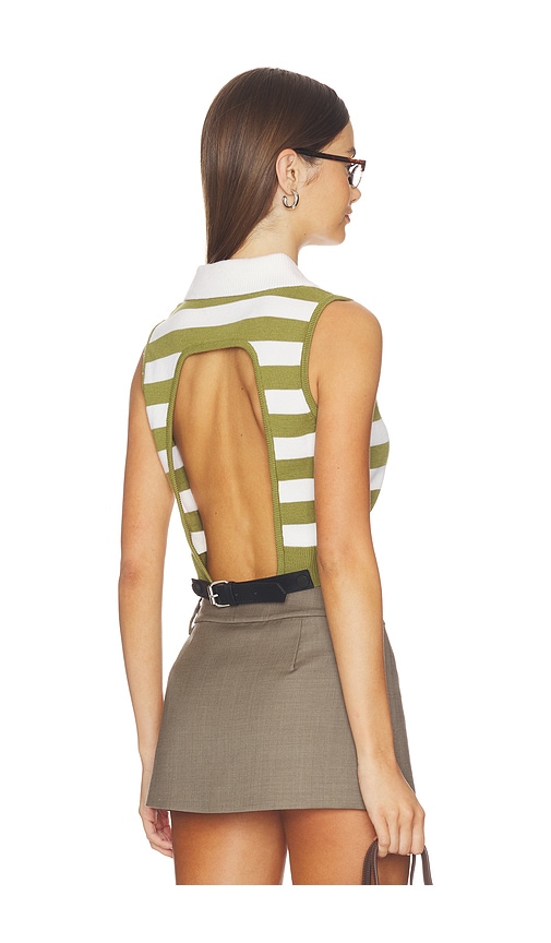 Monse Leather Belt Cut Out Knitted Top