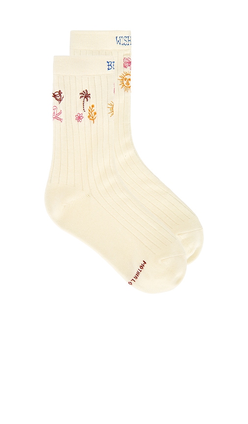 The Half Step Socks in Cream.