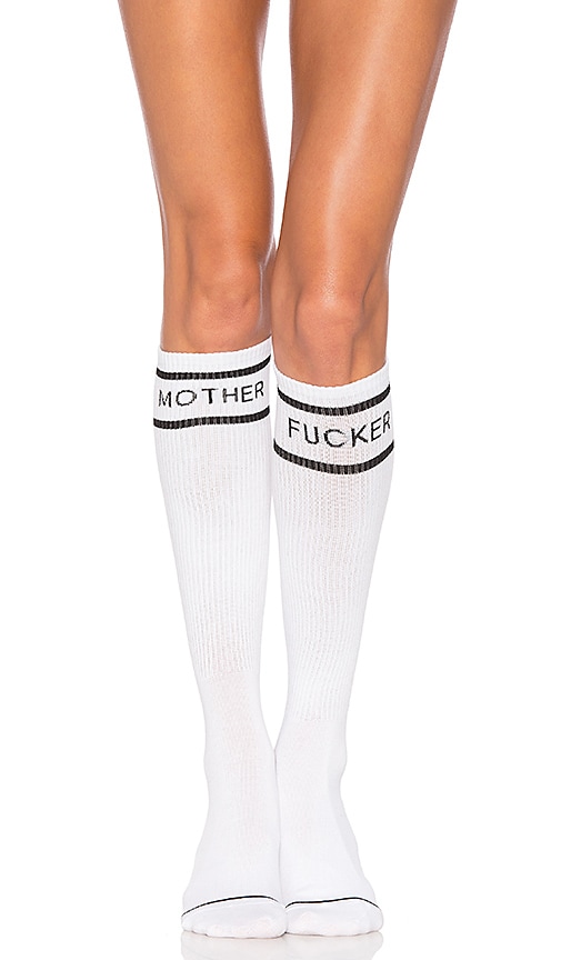 MOTHER The Ra Ra Knee High Socks in White | REVOLVE