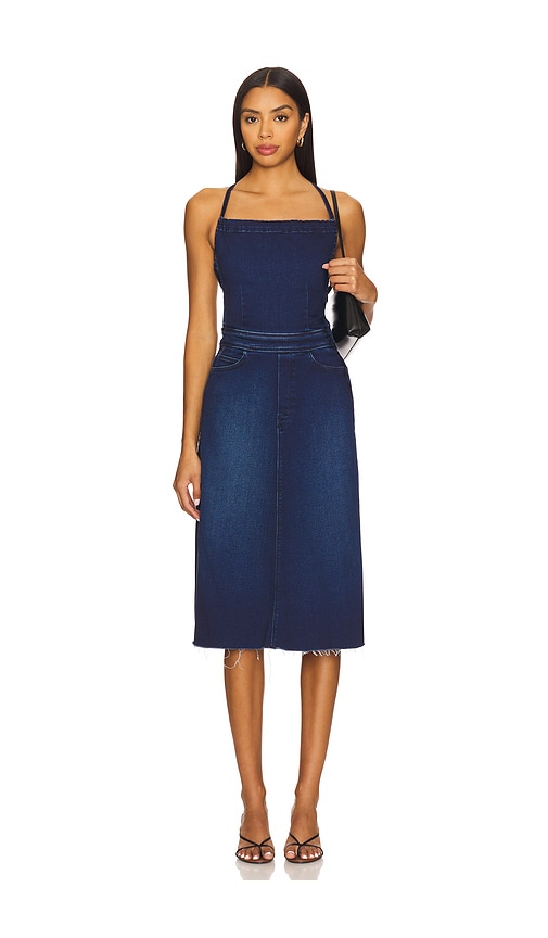 The Back Midi Dress in Blue. - size 34 (also in 23, 24, 25, 26, 27, 28, 29, 30, 31, 32, 33)