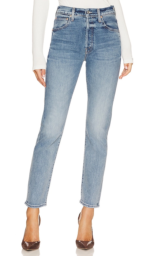 Mother Hiker Hover Distressed High-rise Straight-leg Jeans In Blue ...