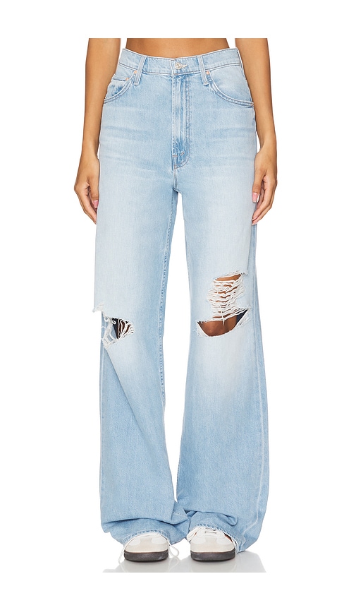 MOTHER High Waisted Spinner Zip Heel in Ripped Off