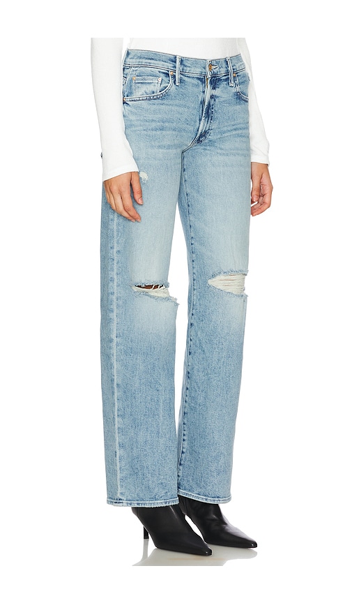 Mother The Mid Rise Maven Sneak Jeans In Peak A Boo In Blue