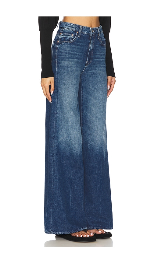 Mother Petites The Lil Tomcat Roller Sneak High Rise Jeans In Sixth Sense In Blue