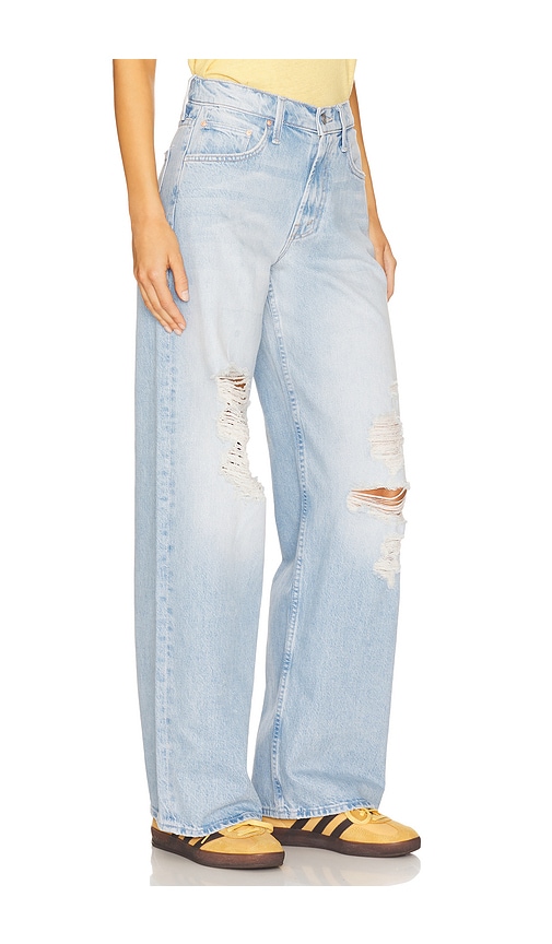 Mother The Spinner Sneak High Waist Ripped Wide Leg Jeans In Pedal Faster