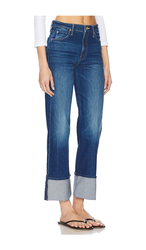Mother The Checkerboard Duster Flood Cuff Jeans In Bunny Hop