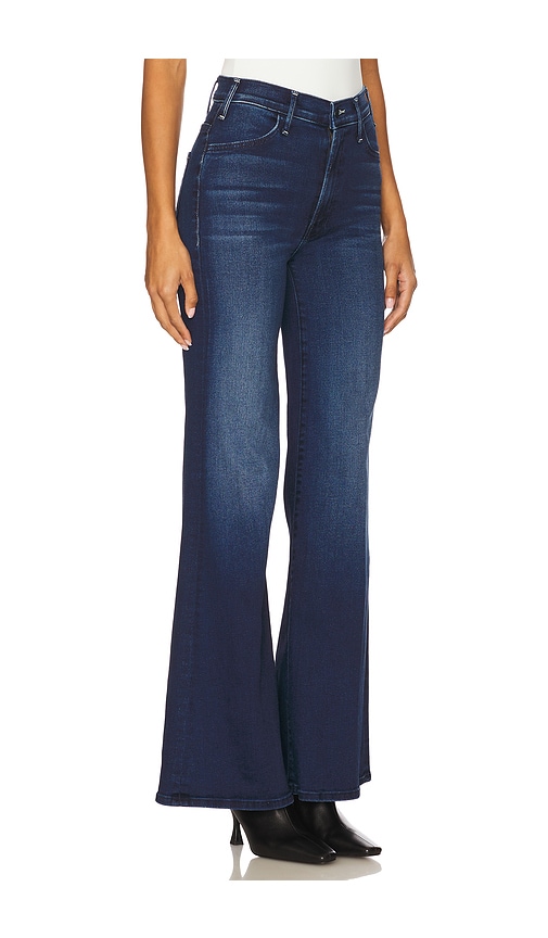 Mother The Hustler Roller Sneak High-rise Wide-leg Jeans In Blue