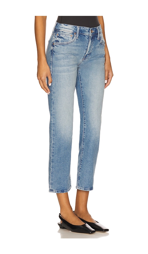 Mother Lil' Petite Mid Rise Hiker Hover Jeans In Blue