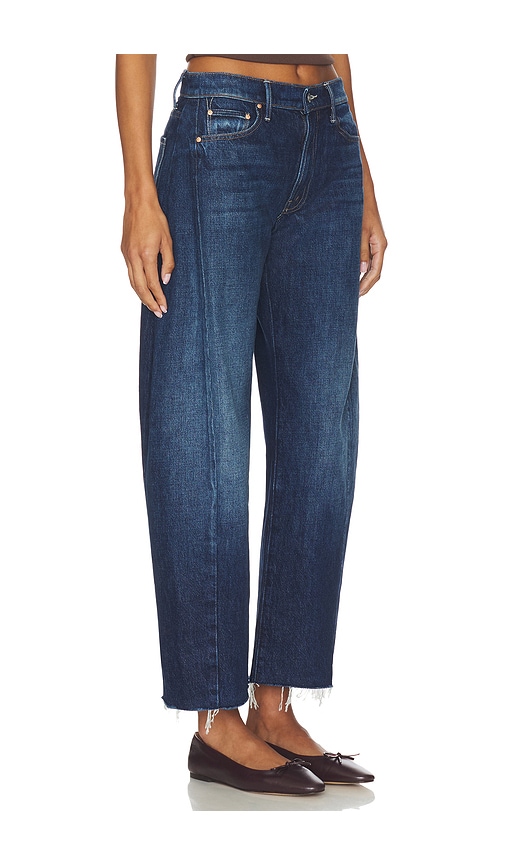 Mother The Mid Rise Full-pipe Flood Fray Jeans In Blue