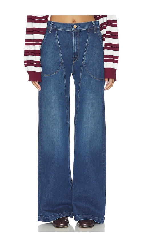Mother Tomcat Roller Skimp High-waisted Wide-leg Jeans In Perfectly Imperfect In Blue