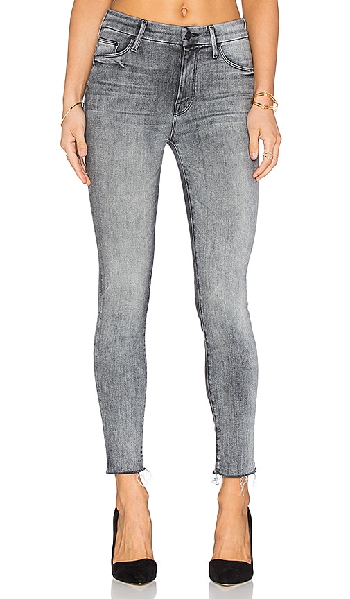 Mother 24 popular high waisted looker ankle fray huntress jeans gray 25