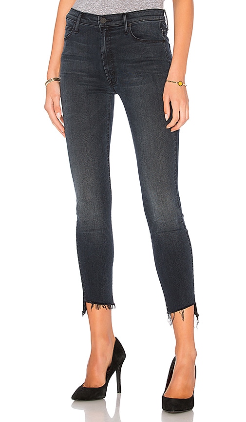 mother the stunner zip ankle step fray jeans