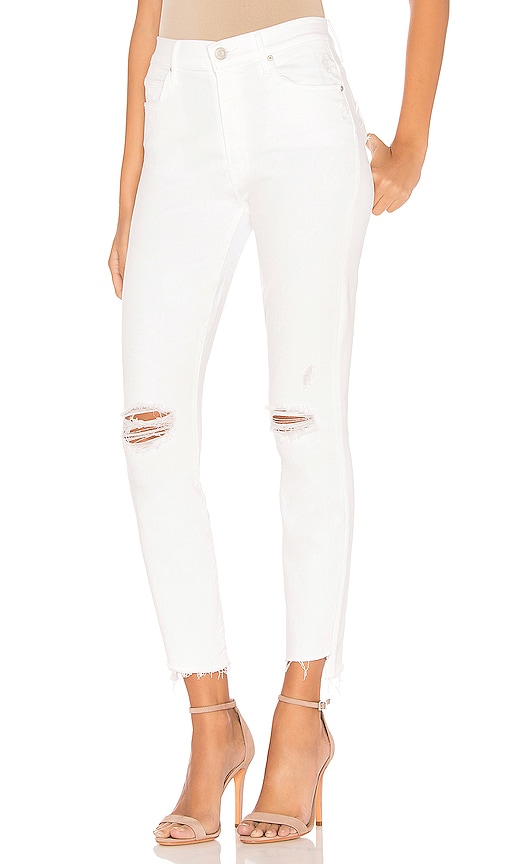 MOTHER Stunner Zip Ankle Step Fray Jean in Little Miss Innocent | REVOLVE