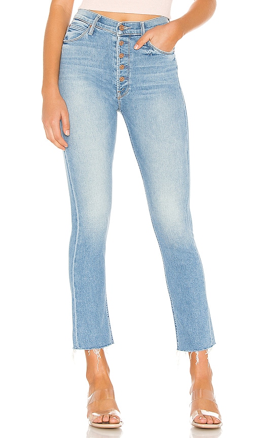 mother denim pixie dazzler ankle fray